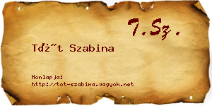 Tót Szabina névjegykártya